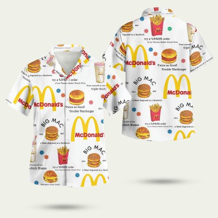 Ronald McDonald’s Logo White Pattern Hawaiian Shirt