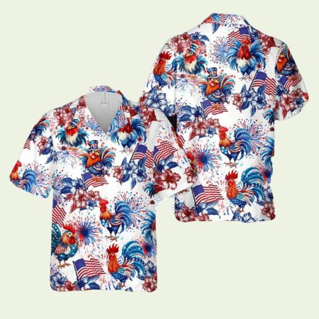 Rooster 4Th Of July Hawaiian Shirt