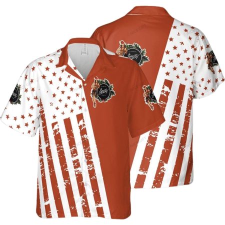 Sailor Jerry Dark Orange Star and Lines Hawaiian Shirt