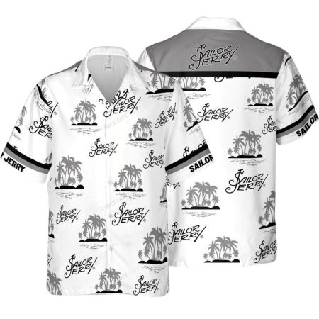Sailor Jerry Palm Island Gray Hawaiian Shirt