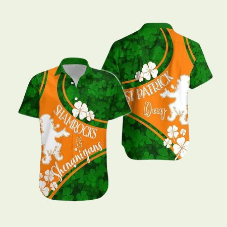 Saint Patrick Day Shamrocks Shenanigans Hawaiian Shirt