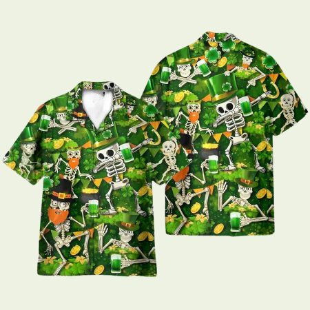 Saint Patrick’s Day Skull Hawaiian Shirt