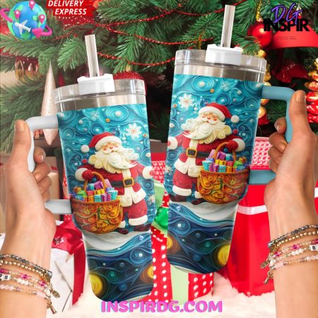 Santa Claus Merry Christmas 2024  30oz 40 oz Tumbler With Handle HG Cup