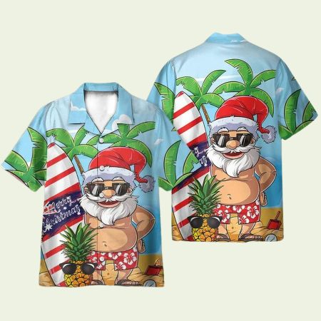 Santa Let Is  Surf Summer Vibe Hawaiian Shirt