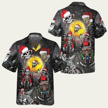 Santa Skeleton Merry Christmas Hawaiian Shirt