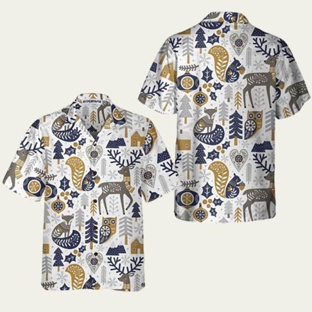 Scandinavian Christmas Shirt For Men Hawaiian Shirt