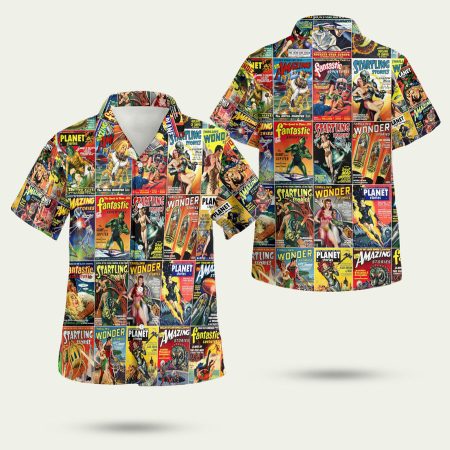 Science Fiction Magazine Hawaiian Shirt