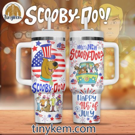 Scooby Doo 4th July 30oz or 40oz Stainless Steel Tumbler With Handle HG with Handle