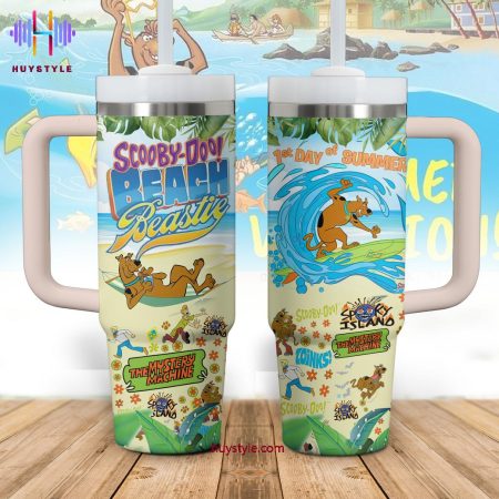 Scooby-Doo Beach Beastie 1st Day Of Summer Quencher 30oz or 40oz Stainless Steel Tumbler With Handle NVA
