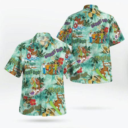 Scooby doo friends surfing summer tropical hawaiian shirt
