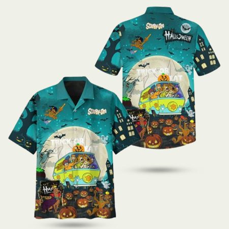 Scooby doo halloween trick or treat hawaiian shirt