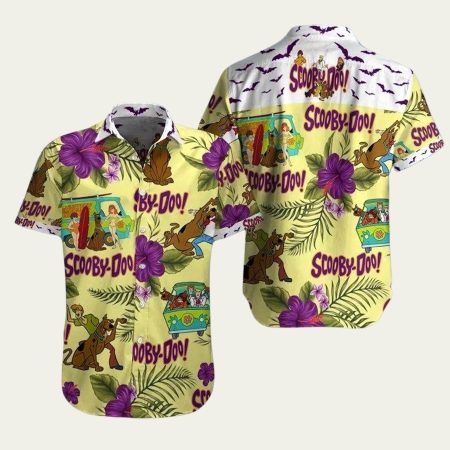 Scooby doo Purple Hibiscus Flower hawaiian shirt