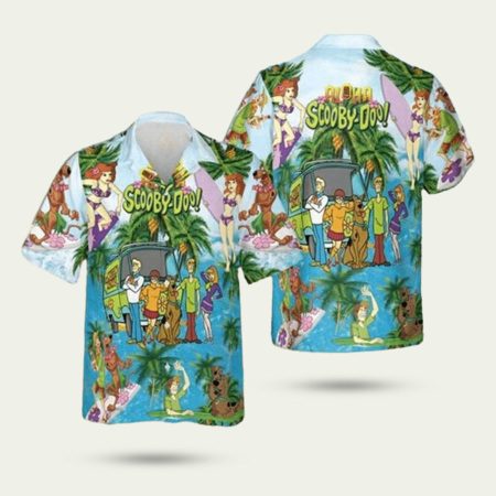 Scooby doo on vacation hawaiian shirt