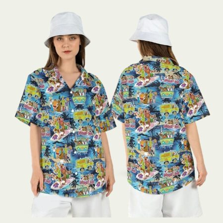 Scooby doo summer beach dog friends vacation hawaiian shirt