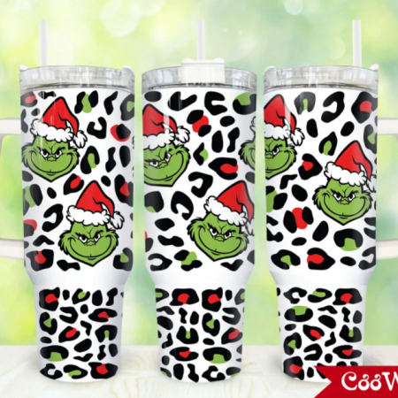 Christmas Leopard Christmas 30oz or 40oz Stainless Steel Tumbler With Handle QDH