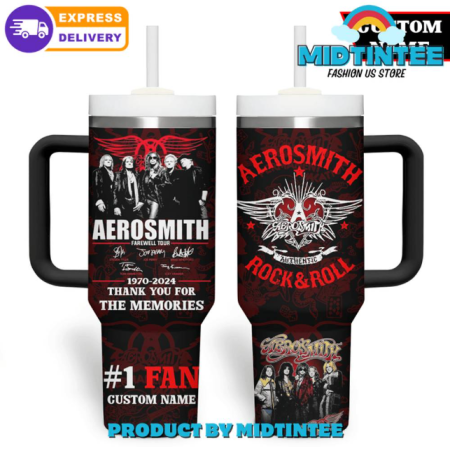 Aerosmith Band Farewell Tour 2024 30oz or 40oz Stainless Steel Tumbler With Handle QDH