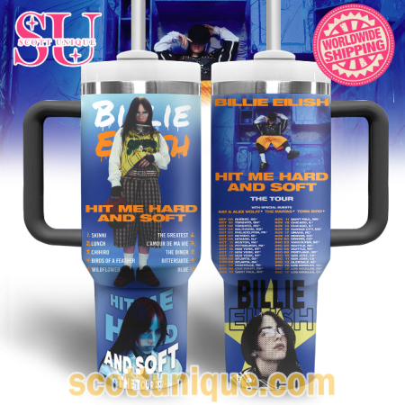 Billie Eilish Hit Me Hard And Soft Tour 2024 30oz or 40oz Stainless Steel Tumbler With Handle QDH