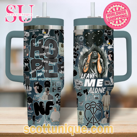 NF HOPE Tour Leave Me Alone Cyan Dark 30oz or 40oz Stainless Steel Tumbler With Handle QDH