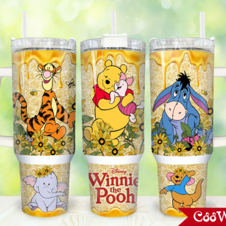 Cartoon Characters  Bear and Friends  30oz or 40oz Stainless Steel Tumbler With Handle QDH
