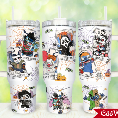 Cartoon Characters Halloween Cartoon 30oz or 40oz Stainless Steel Tumbler With Handle QDH