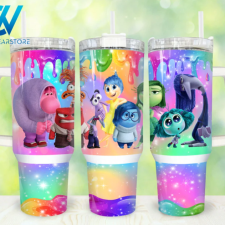 Cartoon Characters Cartoon Emotions Cartoon Mental Health  30oz or 40oz Stainless Steel Tumbler With Handle QDH