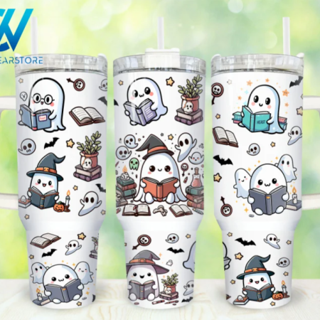 Halloween Ghost  Cute Ghost Horror Halloween 30oz or 40oz Stainless Steel Tumbler With Handle QDH