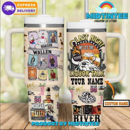 Morgan Wallen River Take My Mind Customized 30oz or 40oz Stainless Steel Tumbler With Handle QDH
