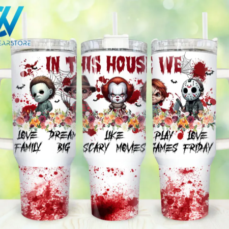 Movies Characters  Horror Characters Horror Halloween  30oz or 40oz Stainless Steel Tumbler With Handle QDH