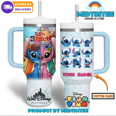 Lilo And Stitch Disney Custom Name 30oz or 40oz Stainless Steel Tumbler With Handle QDH