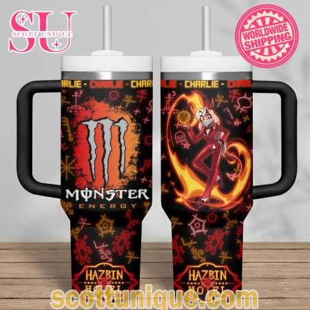 Monster x Hazbin Hotel Charlie 30oz or 40oz Stainless Steel Tumbler With Handle QDH