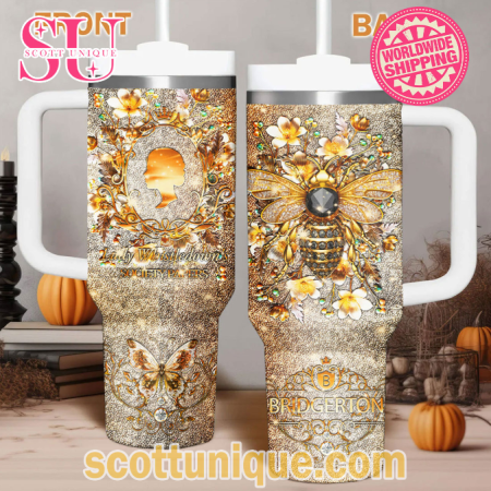 Bridgerton Lady Whistledown Twinkle Luxury 30oz or 40oz Stainless Steel Tumbler With Handle QDH