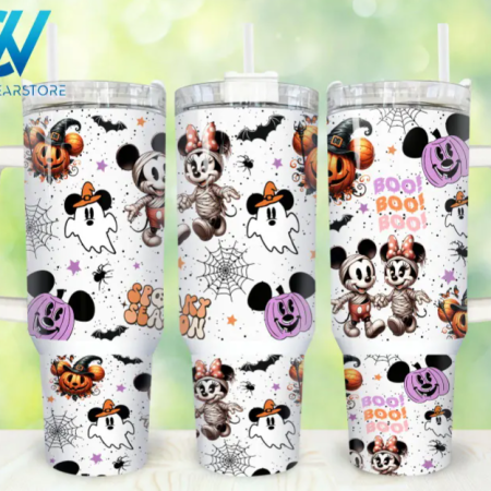 Horror Characters Halloween Mouse Cartoon Halloween 30oz or 40oz Stainless Steel Tumbler With Handle QDH