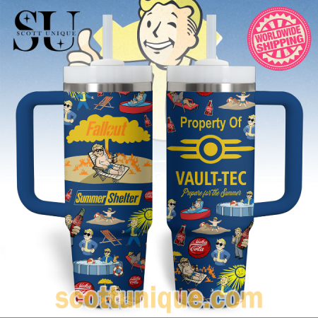 Fallout Summer Shelter Premium 30oz or 40oz Stainless Steel Tumbler With Handle QDH