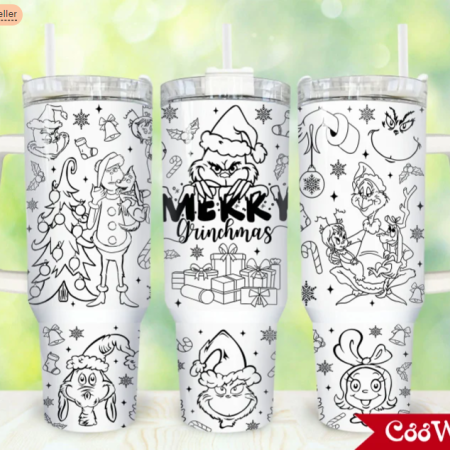 Christmas Merry Christmas Cartoon Christmas Custom Quencher 30oz or 40oz Stainless Steel Tumbler With Handle QDH