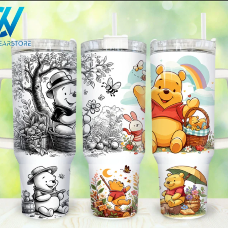 Cartoon Characters Bear and Friends  30oz or 40oz Stainless Steel Tumbler With Handle QDH