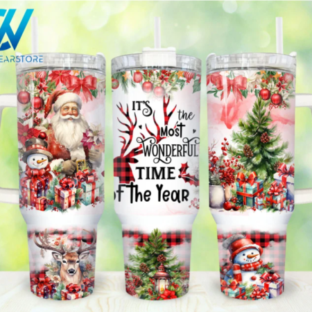 Retro Santa Claus Christmas Merry Christmas Retro Christmas 30oz or 40oz Stainless Steel Tumbler With Handle QDH