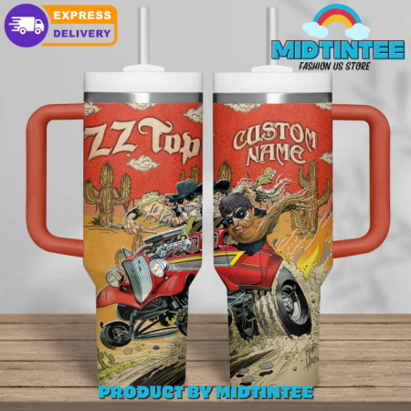 ZZ Top American Rock Band Customized 30oz or 40oz Stainless Steel Tumbler With Handle QDH