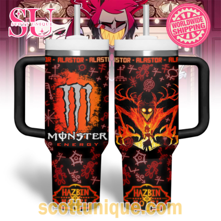 Monster x Hazbin Hotel Alastor 30oz or 40oz Stainless Steel Tumbler With Handle QDH