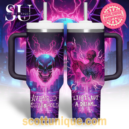 Avenged Sevenfold Purple Premium 30oz or 40oz Stainless Steel Tumbler With Handle QDH