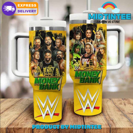 WWE Money In The Bank 30oz or 40oz Stainless Steel Tumbler With Handle QDH