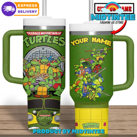 Teenage Mutant Ninja Turtles Heroes Custom Name 30oz or 40oz Stainless Steel Tumbler With Handle QDH