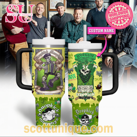 Dropkick Murphys Abstract Limited Edition 30oz or 40oz Stainless Steel Tumbler With Handle QDH