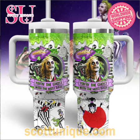 Beetlejuice Gleammerch 30oz or 40oz Stainless Steel Tumbler With Handle QDH