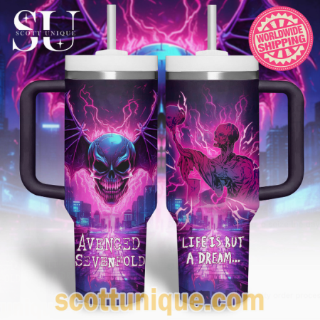 Avenged Sevenfold Purple Premium 30oz or 40oz Stainless Steel Tumbler With Handle QDH