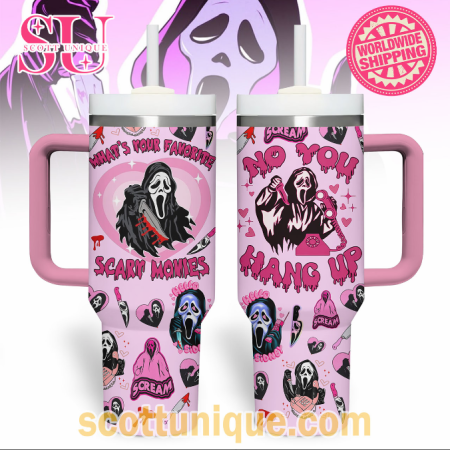 Scream Movie Scary No You Hang Up 30oz or 40oz Stainless Steel Tumbler With Handle QDH