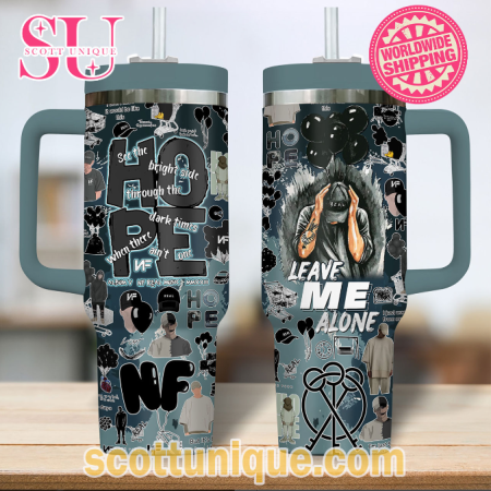 NF HOPE Tour Leave Me Alone Cyan Dark 30oz or 40oz Stainless Steel Tumbler With Handle QDH
