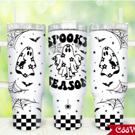 Spooky Season Halloween Ghost Horror Halloween 30oz or 40oz Stainless Steel Tumbler With Handle QDH