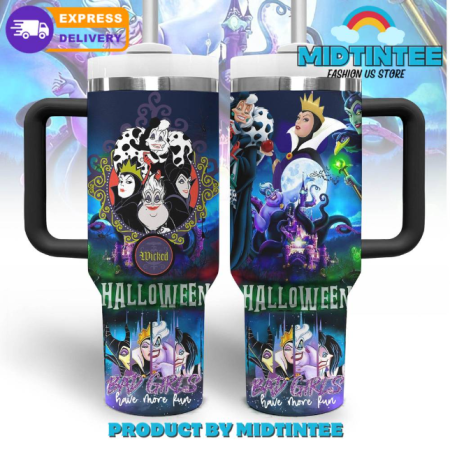 Wicked Halloween Bad Girls Have More Runs 30oz or 40oz Stainless Steel Tumbler With Handle QDH