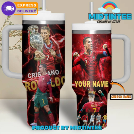 Cristiano Ronaldo Portugal Custom Name 30oz or 40oz Stainless Steel Tumbler With Handle QDH