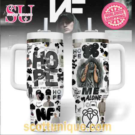 NF HOPE Tour Leave Me Alone Grey 30oz or 40oz Stainless Steel Tumbler With Handle QDH